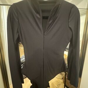 Skims Black Long Sleeve Bodysuit